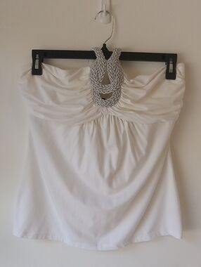 White House Black Market White Dressy Strapless Top